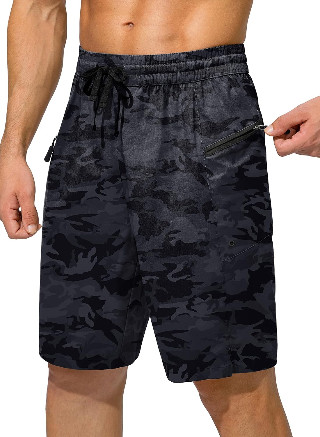 Men's Swim Trunks Quick Dry Board Shorts with Zipper Pockets Beach Shorts Bathing Suits for Men - No Mesh Liner