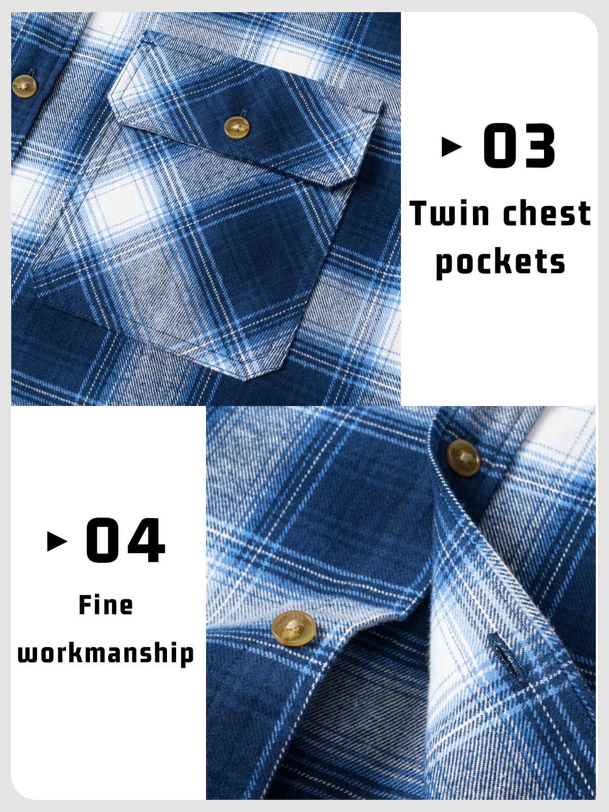 MAGNIVIT Men's Button Down Regular Fit Long Sleeve Plaid Flannel Casual Shirts