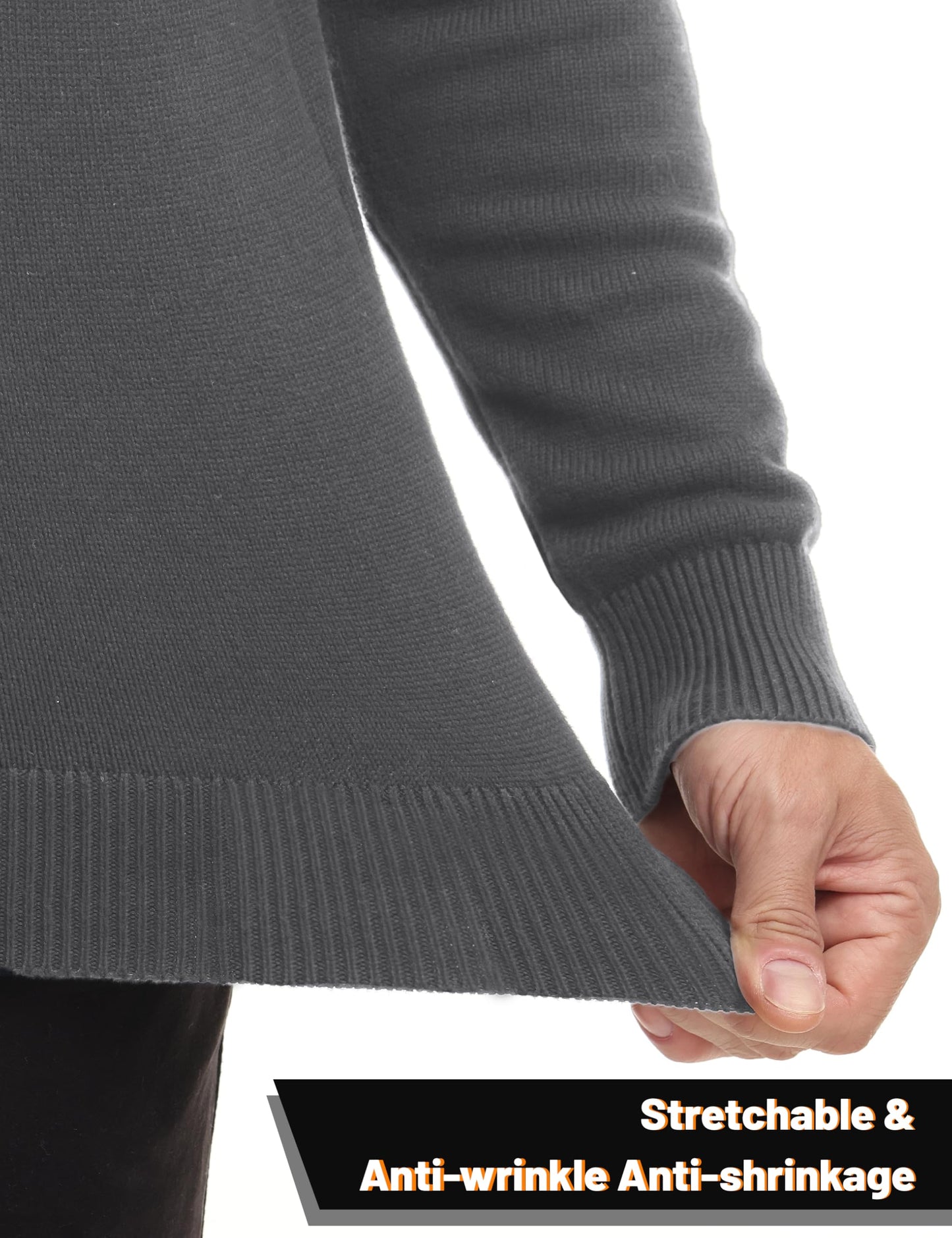 MAGNIVIT Men's Sweater Quarter Zip Striped Pullover Fall Winter Spring Color Block Polo Sweatshirts