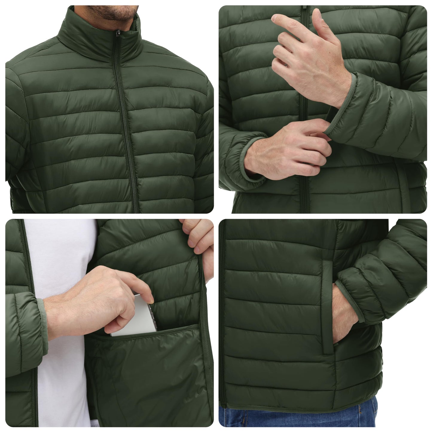 MAGNIVIT Men's Puffer Jackets Lightweight Warm Winter Coat Water-Repellent Windbreaker Insulated Quilted Packable Jacket