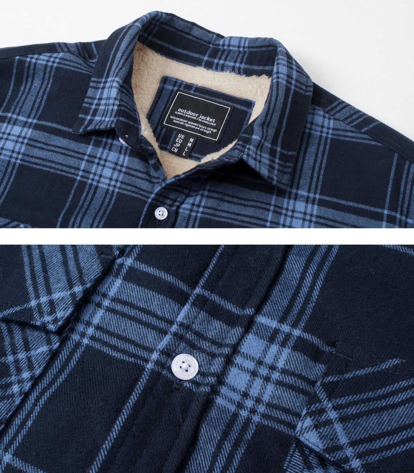 MAGNIVIT Mens Flannel Plaid Shirts Fleece Warm Winter Coat Sherpa Lining Jackets Soft Thickened Outwear Casual Outdoor Travel