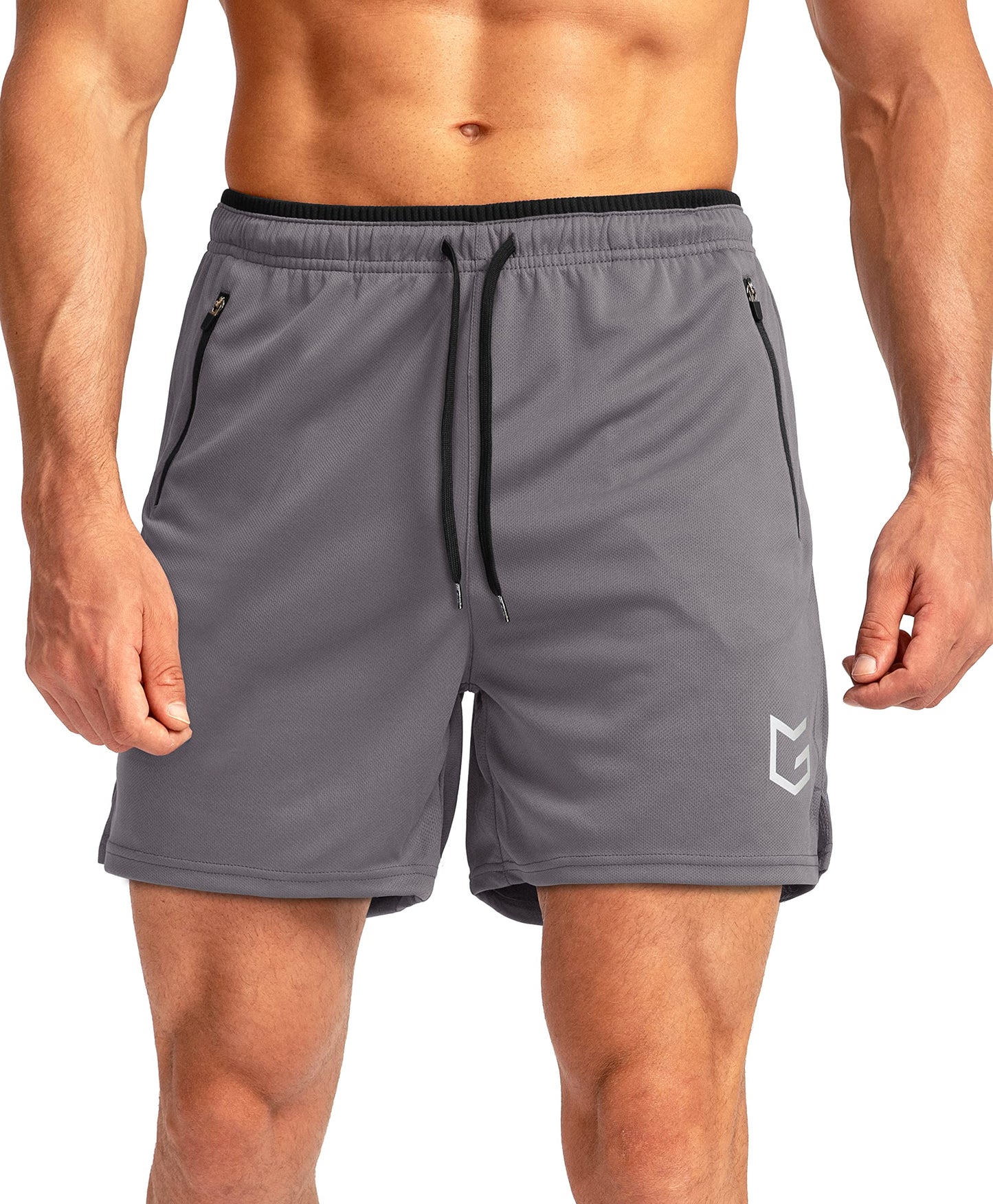 G Gradual Men's Running Shorts with Zipper Pockets Quick Dry Gym Athletic Workout 5" Shorts for Men