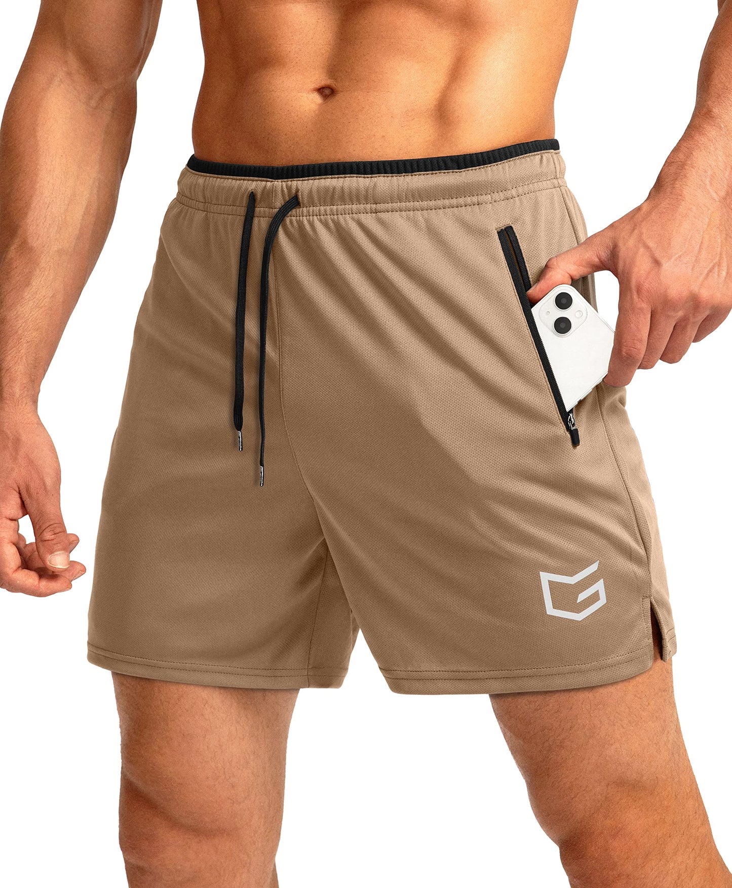 G Gradual Men's Running Shorts with Zipper Pockets Quick Dry Gym Athletic Workout 5" Shorts for Men