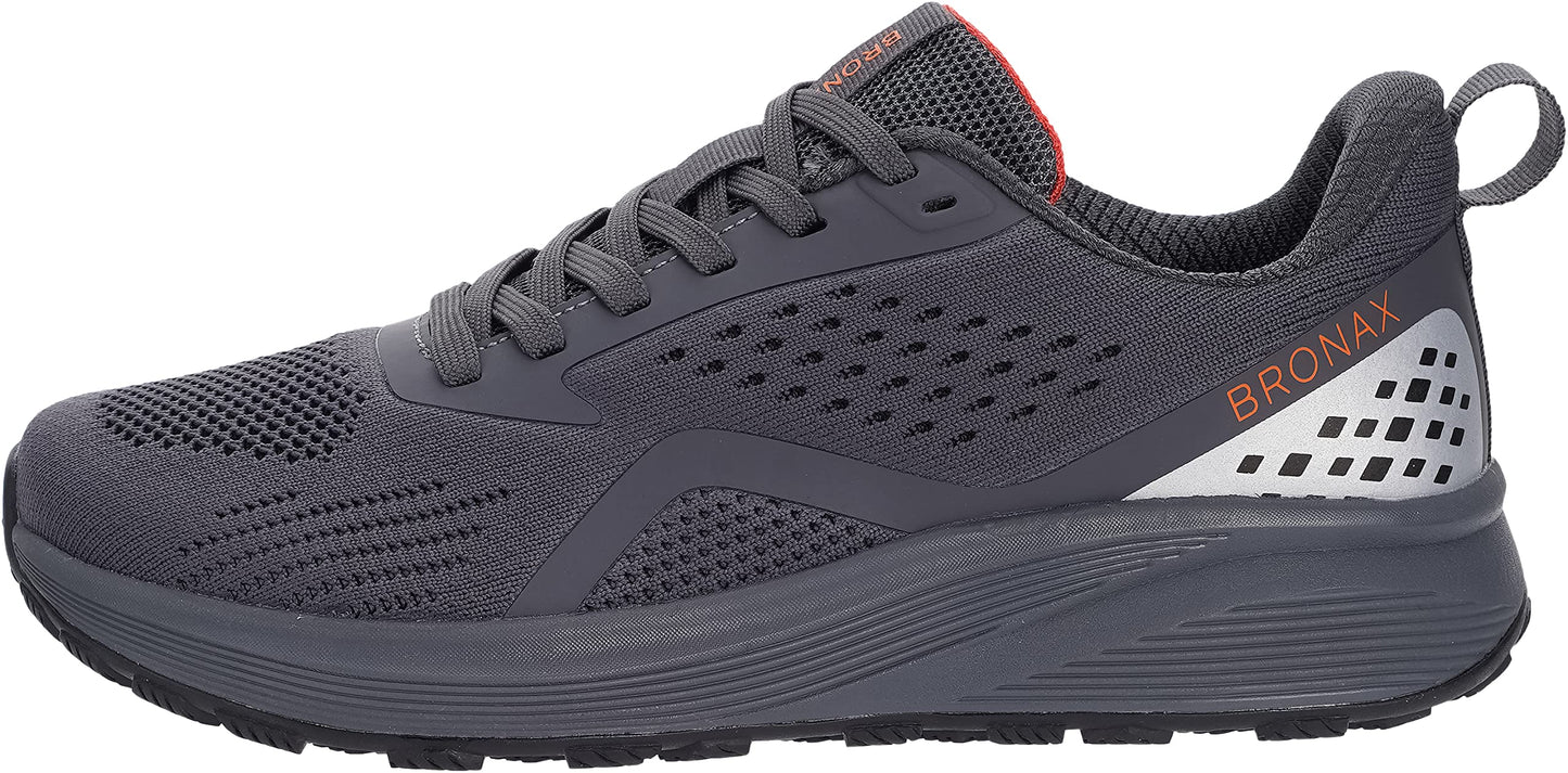 BRONAX Men's Wide Cushioned Supportive Road Running Shoes | Wide Toe Box | Rubber Outsole