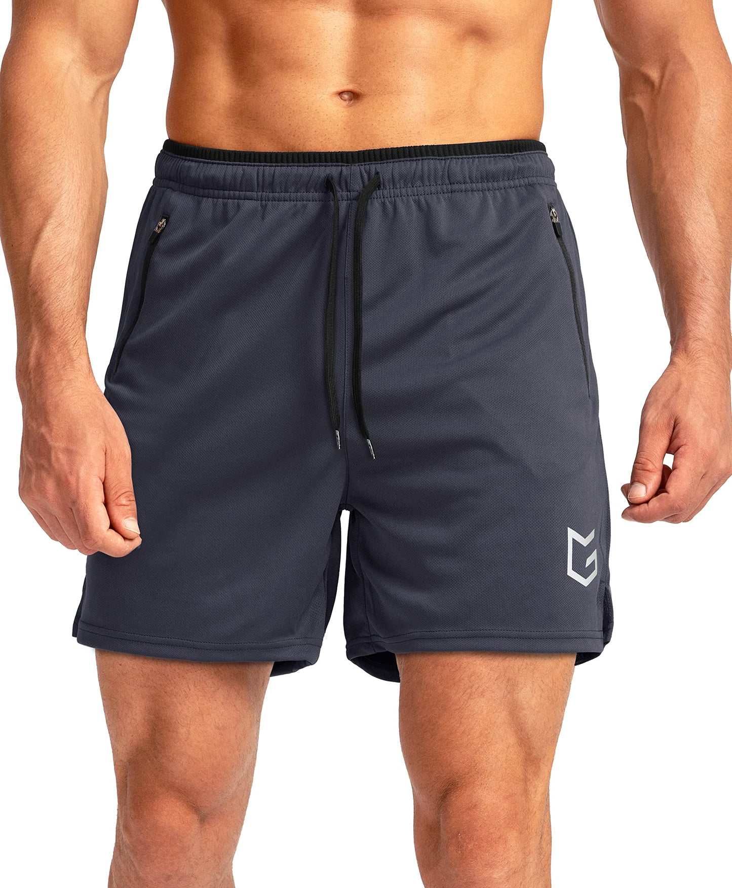G Gradual Men's Running Shorts with Zipper Pockets Quick Dry Gym Athletic Workout 5" Shorts for Men
