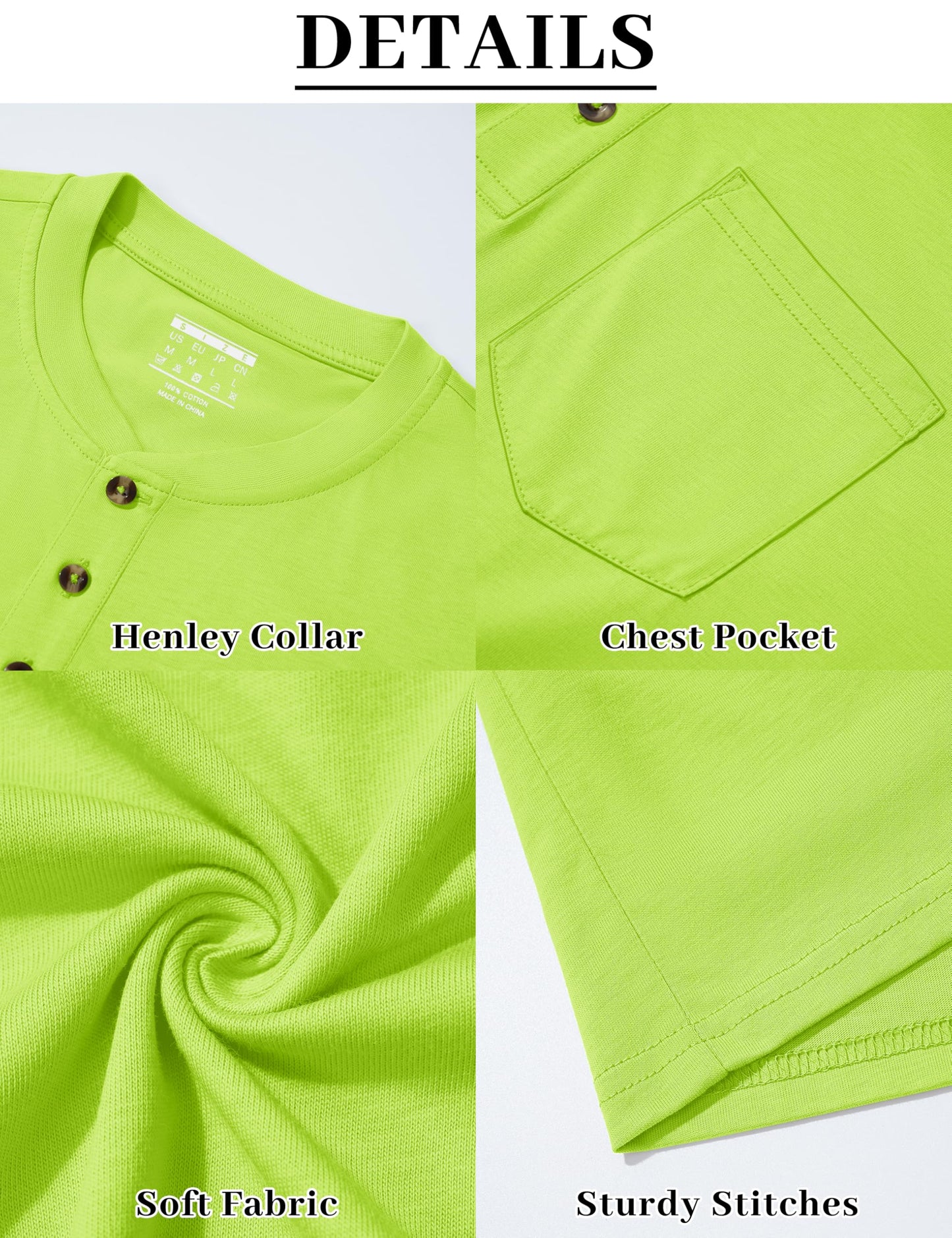 MAGNIVIT Mens Henley Shirts Long Sleeve with Pocket Fall Cotton Casual T-Shirts Plain Moisture Wicking Tee with 3 Button