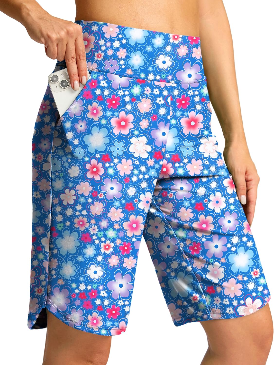 G Gradual Women's High Waisted Swim Board Shorts 11" Knee Length Beach Swimming Long Shorts for Women with Pockets Liner