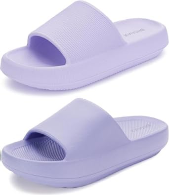 BRONAX Pillow Slippers+Arch Support Pillow Slippers Light Purple Size 7.5-8.5 Women/ 6-7 Men