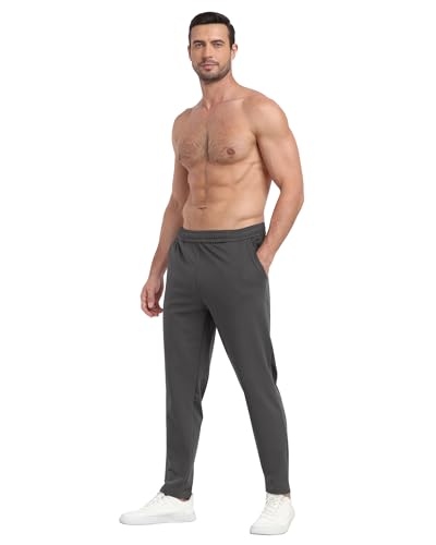 3 Pack Men's Workout Sweatpants with Pockets,Athletic Gym Tapered Joggers Pants for Men Running Pants