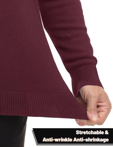 MAGNIVIT Men's Sweater Quarter Zip Pullover Fall Winter Spring Polo Sweatshirts