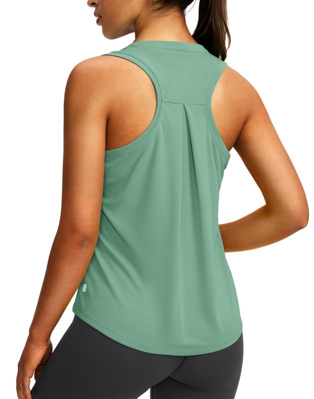 Women's Workout Tops Racerback Athletic Tank Tops Sleeveless Loose Fit Yoga Running Gym Shirts for Women