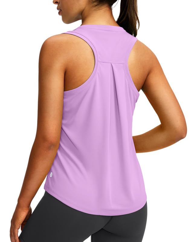 Women's Workout Tops Racerback Athletic Tank Tops Sleeveless Loose Fit Yoga Running Gym Shirts for Women