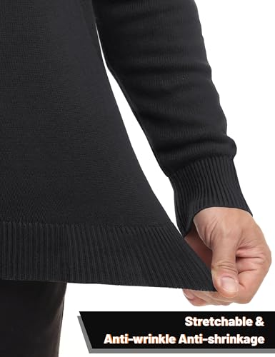 MAGNIVIT Men's Sweater Quarter Zip Pullover Fall Winter Spring Polo Sweatshirts