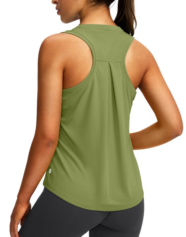Women's Workout Tops Racerback Athletic Tank Tops Sleeveless Loose Fit Yoga Running Gym Shirts for Women