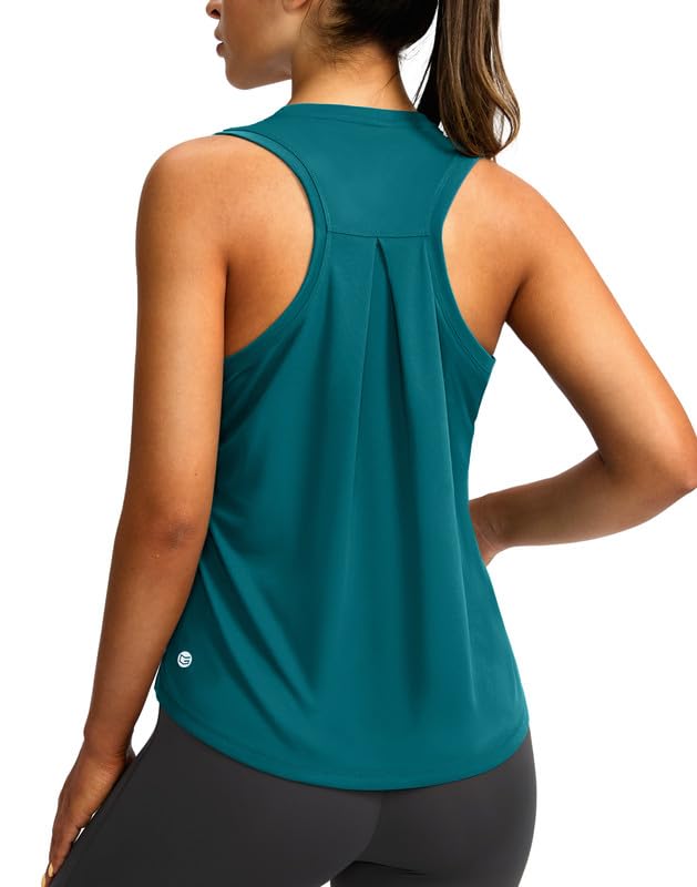 Women's Workout Tops Racerback Athletic Tank Tops Sleeveless Loose Fit Yoga Running Gym Shirts for Women