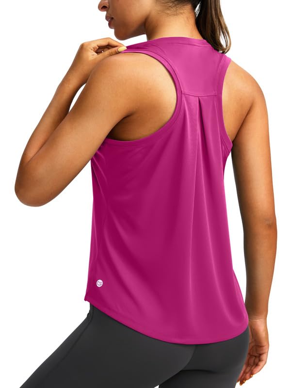 Women's Workout Tops Racerback Athletic Tank Tops Sleeveless Loose Fit Yoga Running Gym Shirts for Women