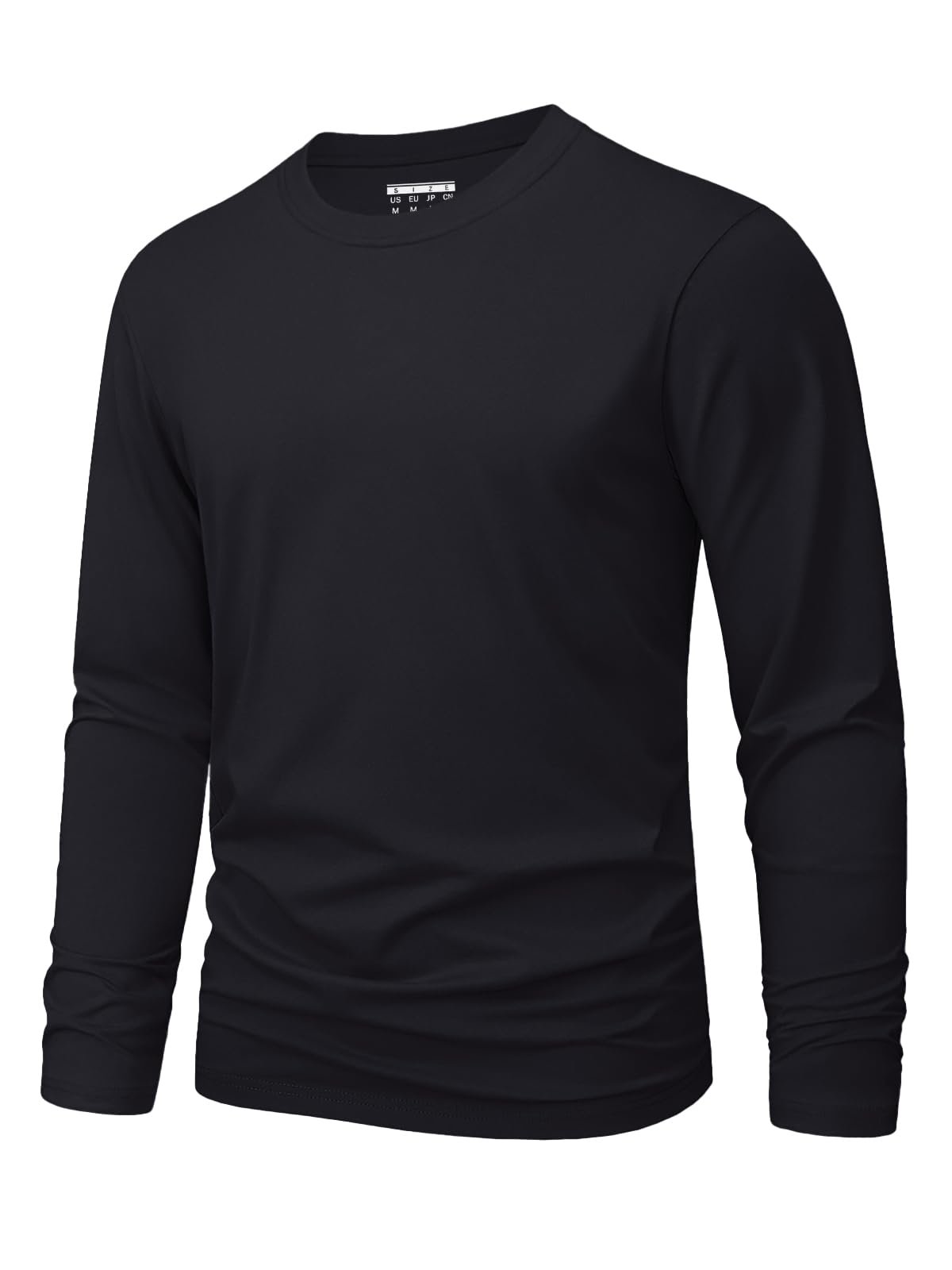 MAGNIVIT Men's Long Sleeve Shirts Cotton T-Shirt Crew Neck Midweight Tees Classic Basic Casual Tops Plain Soft Shirt