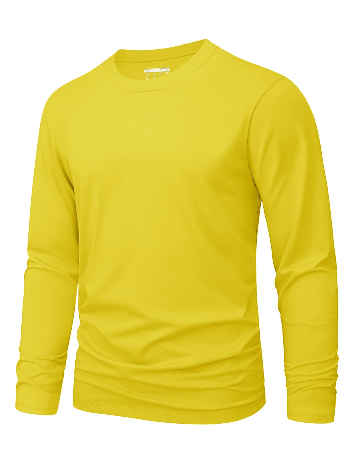 MAGNIVIT Men's Long Sleeve Shirts Cotton T-Shirt Crew Neck Midweight Tees Classic Basic Casual Tops Plain Soft Shirt