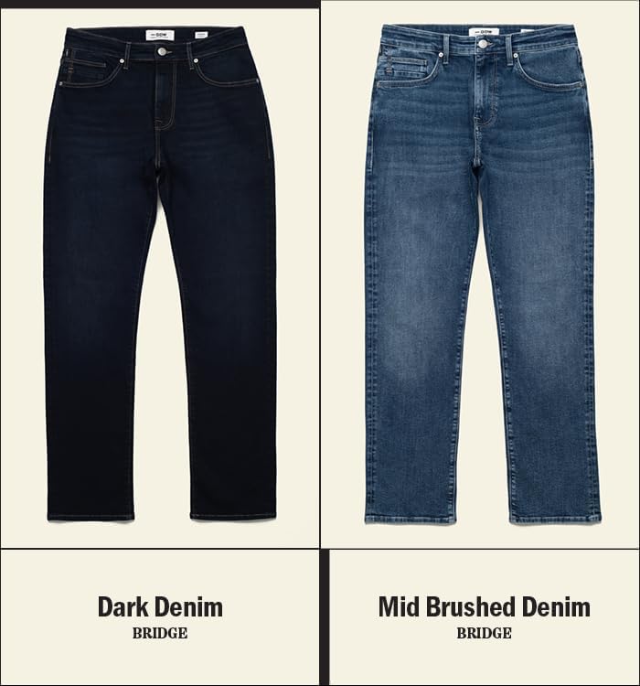 Bridge Men's Regular Rise Straight Leg Jeans, 34x32