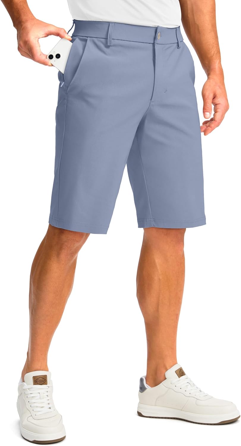 Men's Golf Shorts with 5 Pockets 11" Inseam Stretch Quick Dry Casual Work Dress Shorts for Men