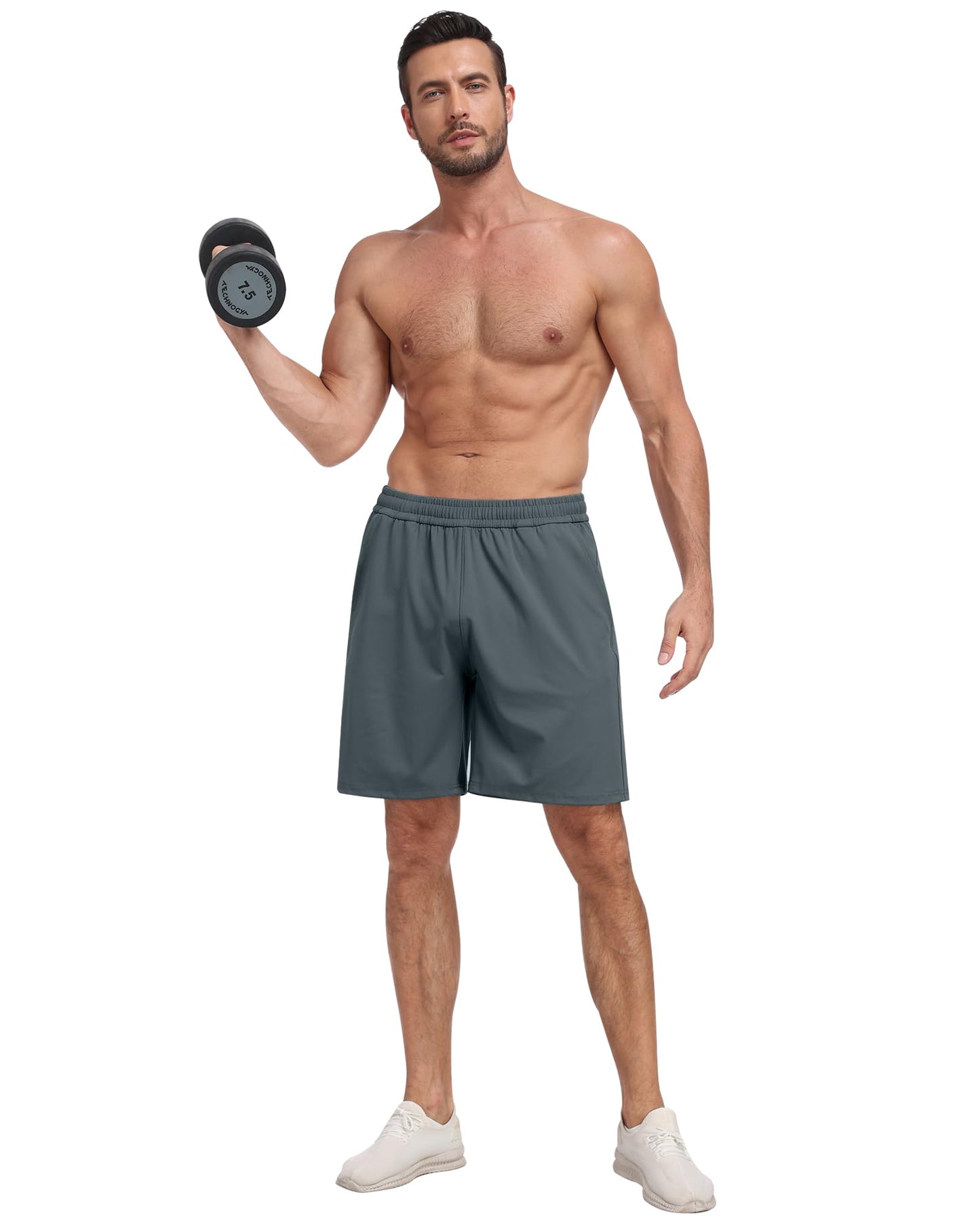 4 Pack Men's Athletic Gym Shorts with Pockets,Running Workout Basketball Hiking Shorts for Men