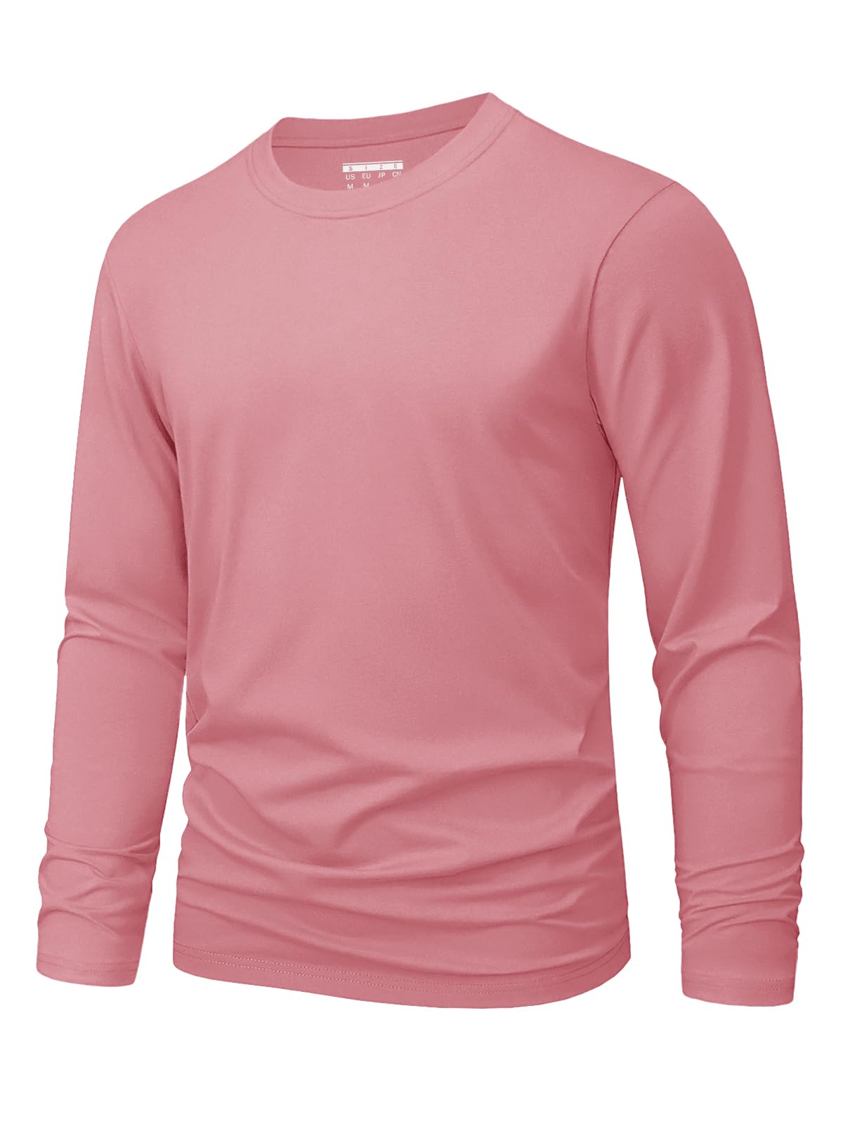 MAGNIVIT Men's Long Sleeve Shirts Cotton T-Shirt Crew Neck Midweight Tees Classic Basic Casual Tops Plain Soft Shirt