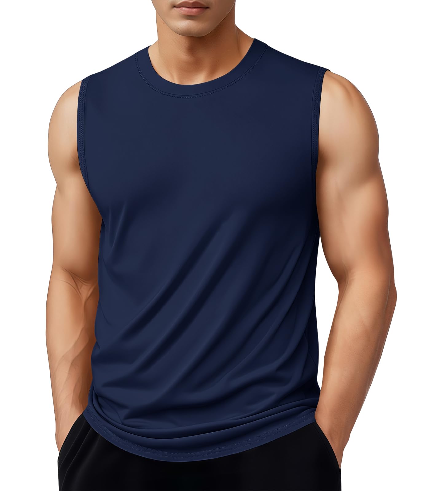 MAGNIVIT Men's Cotton Tank Tops Workout Gym Moisture Wicking T Shirts Muscle Athletic Sleeveless Top