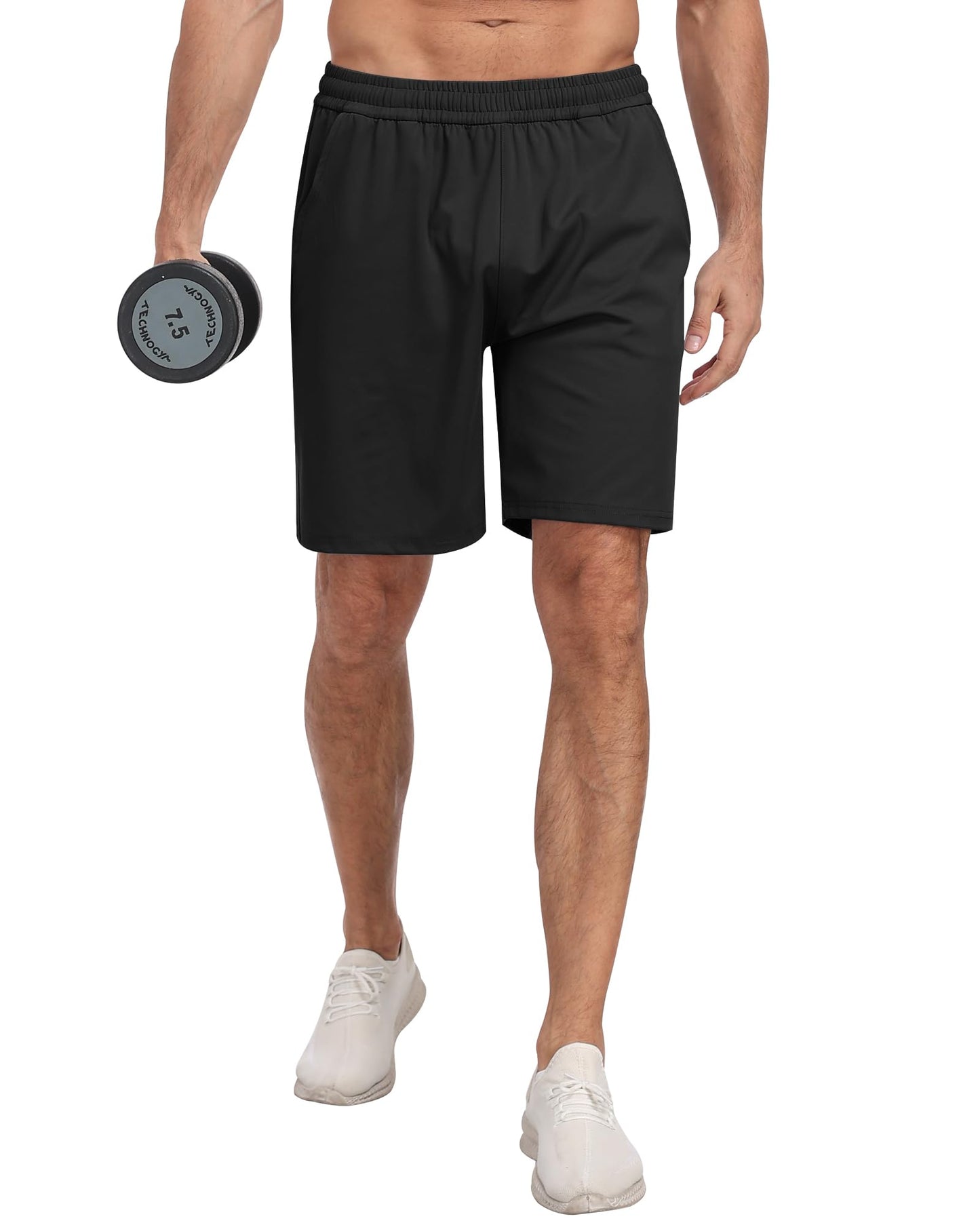 4 Pack Men's Athletic Gym Shorts with Pockets,Running Workout Basketball Hiking Shorts for Men