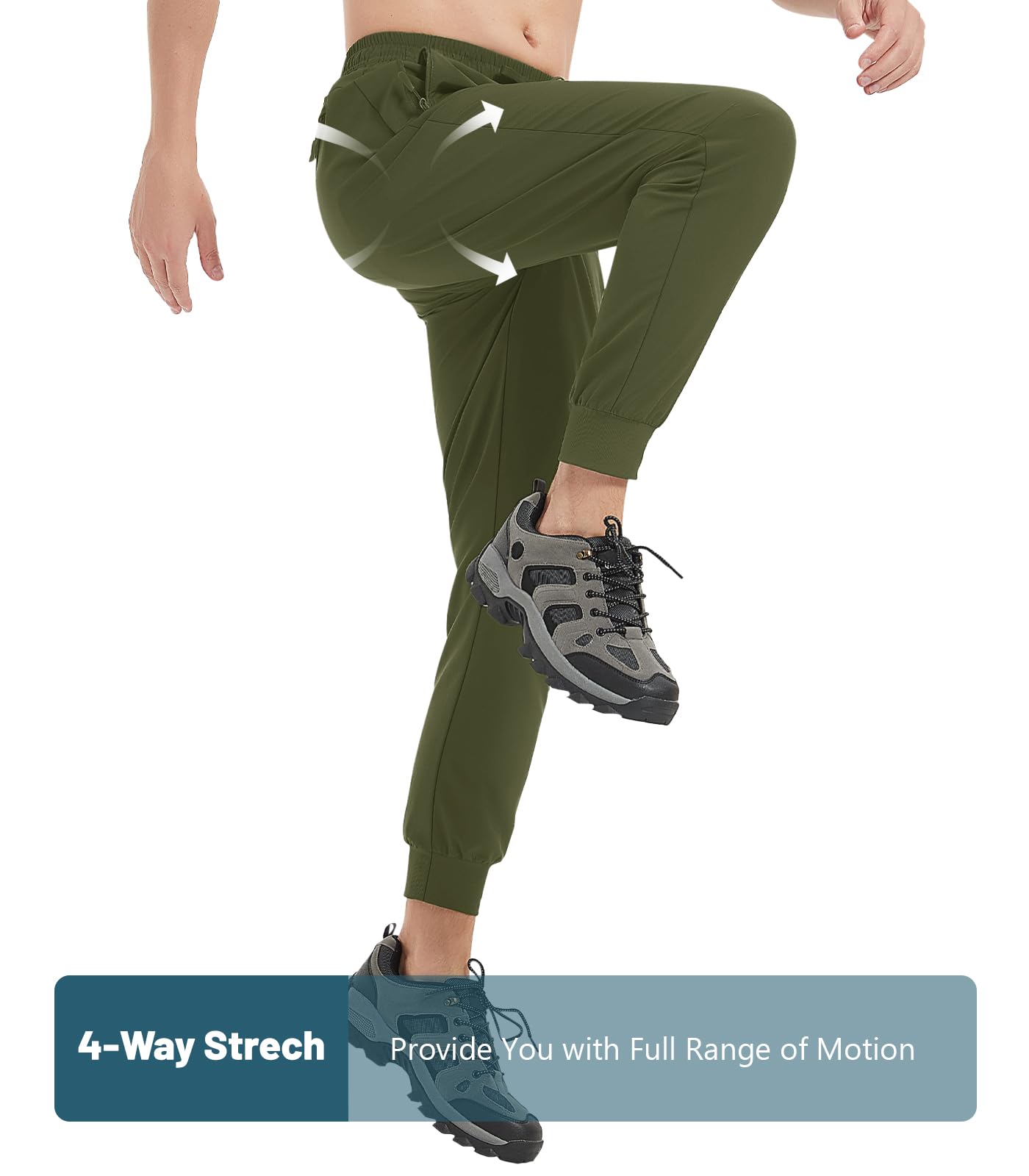 MAGNIVIT Men's Joggers with Zipper Pockets Lightweight Athletic Sweatpants Water Repellent Track Pants for Men Workout