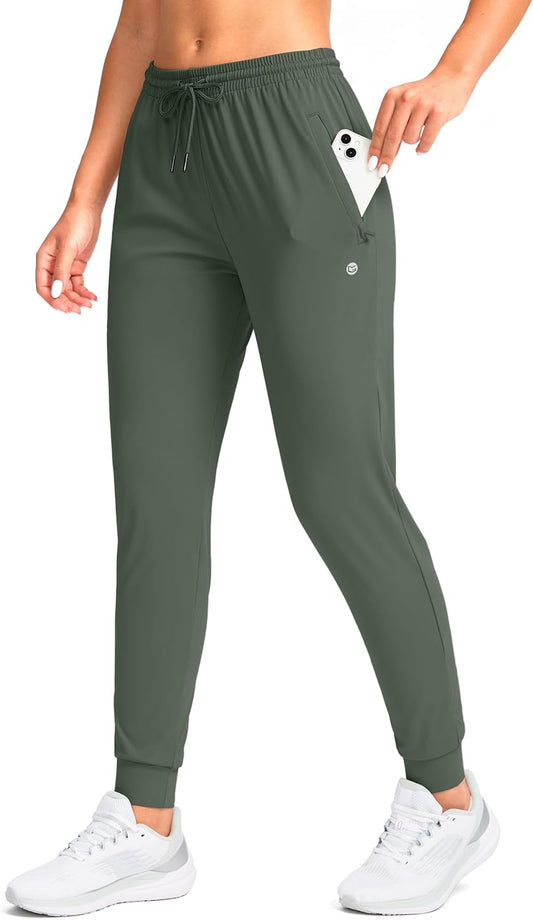 G Gradual Women's Joggers Pants with Zipper Pockets Tapered Running Sweatpants for Women Lounge, Jogging