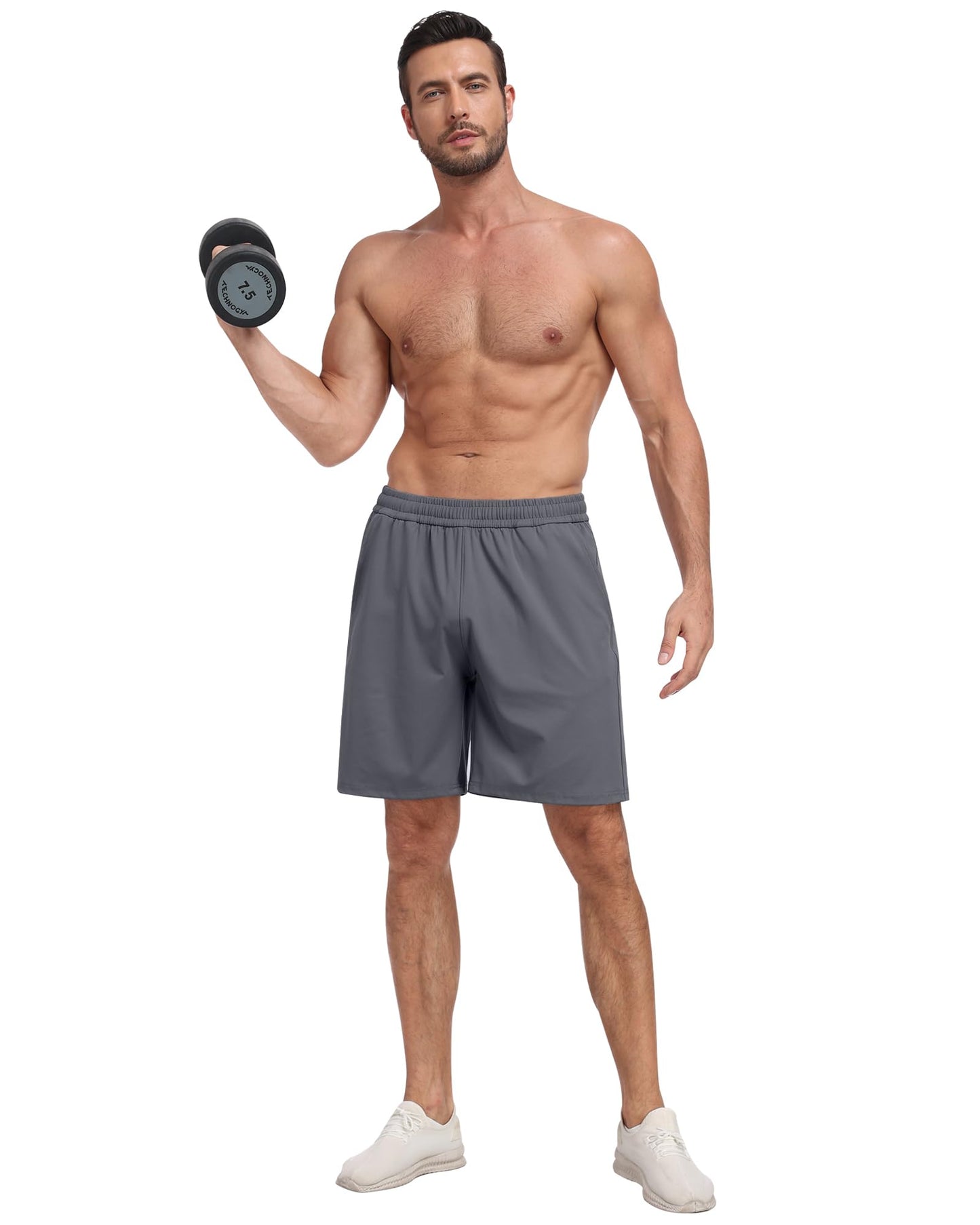 4 Pack Men's Athletic Gym Shorts with Pockets,Running Workout Basketball Hiking Shorts for Men