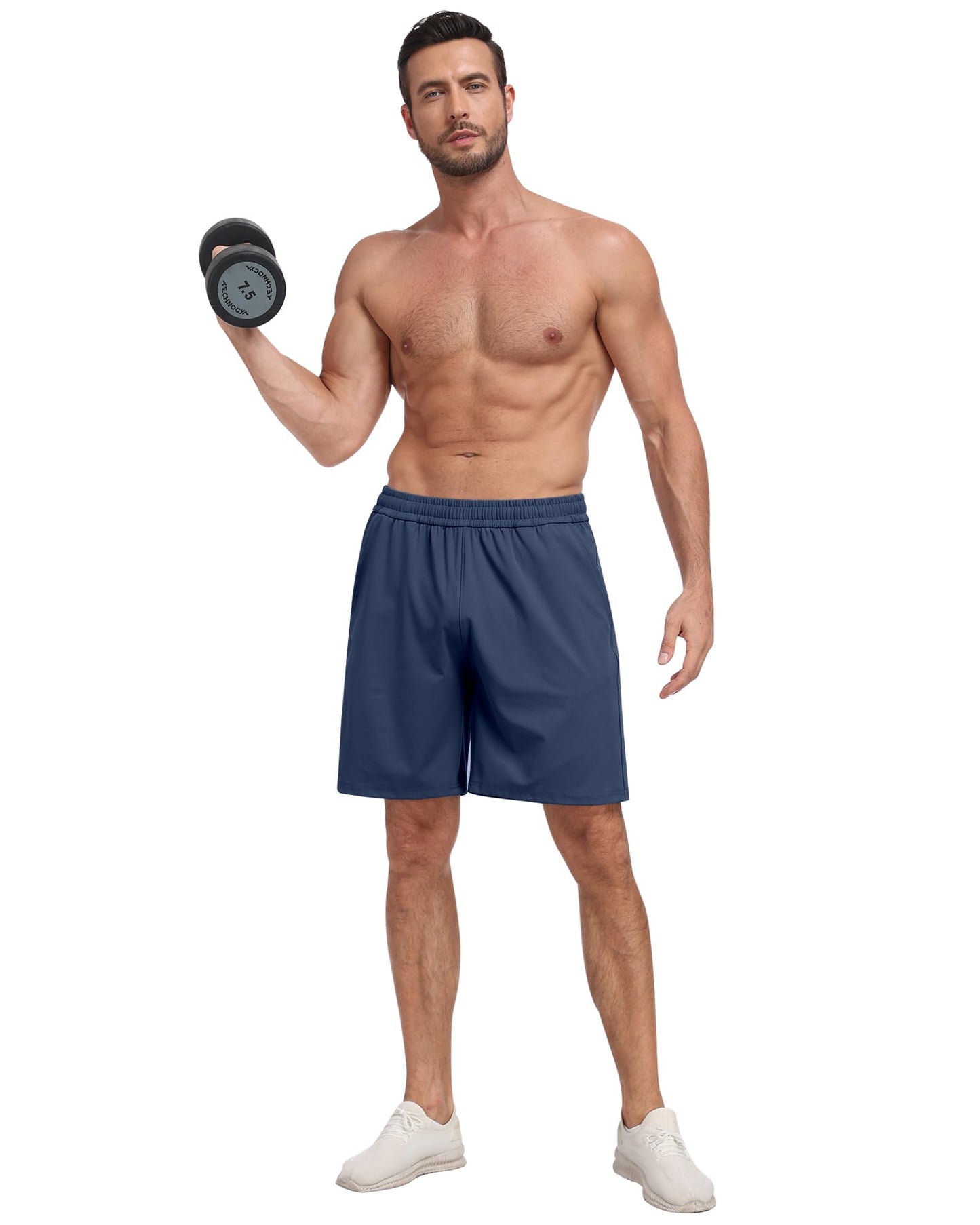 4 Pack Men's Athletic Gym Shorts with Pockets,Running Workout Basketball Hiking Shorts for Men