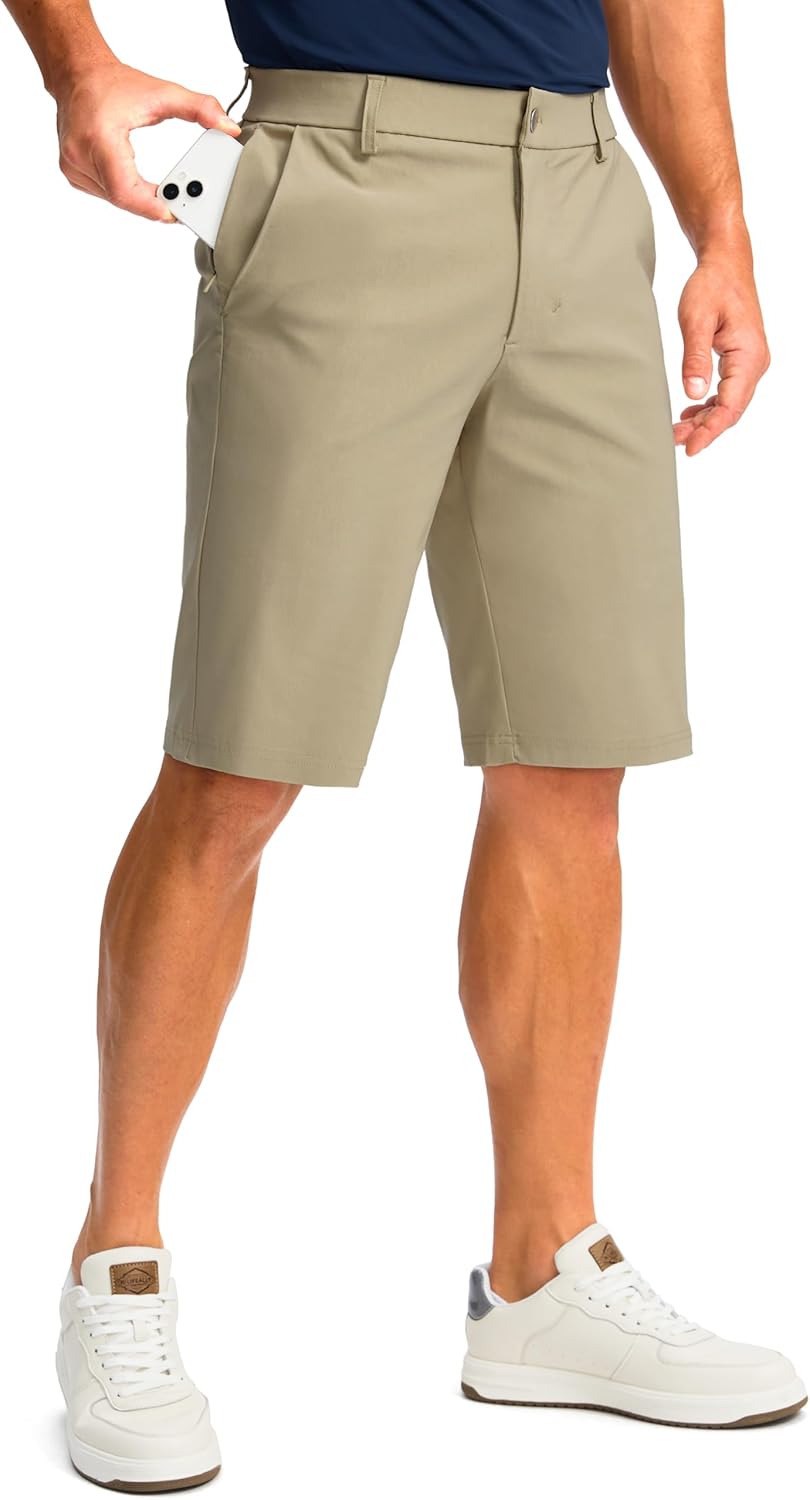 Men's Golf Shorts with 5 Pockets 11" Inseam Stretch Quick Dry Casual Work Dress Shorts for Men