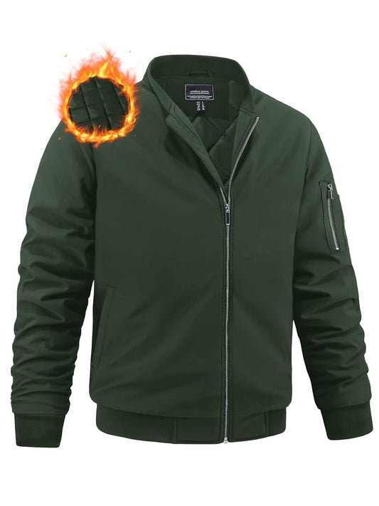 MAGNIVIT Men's Winter Bomber Jacket Windproof Warm Full Zipper Outer Wear Casual Flight Jacket Coat with Pockets
