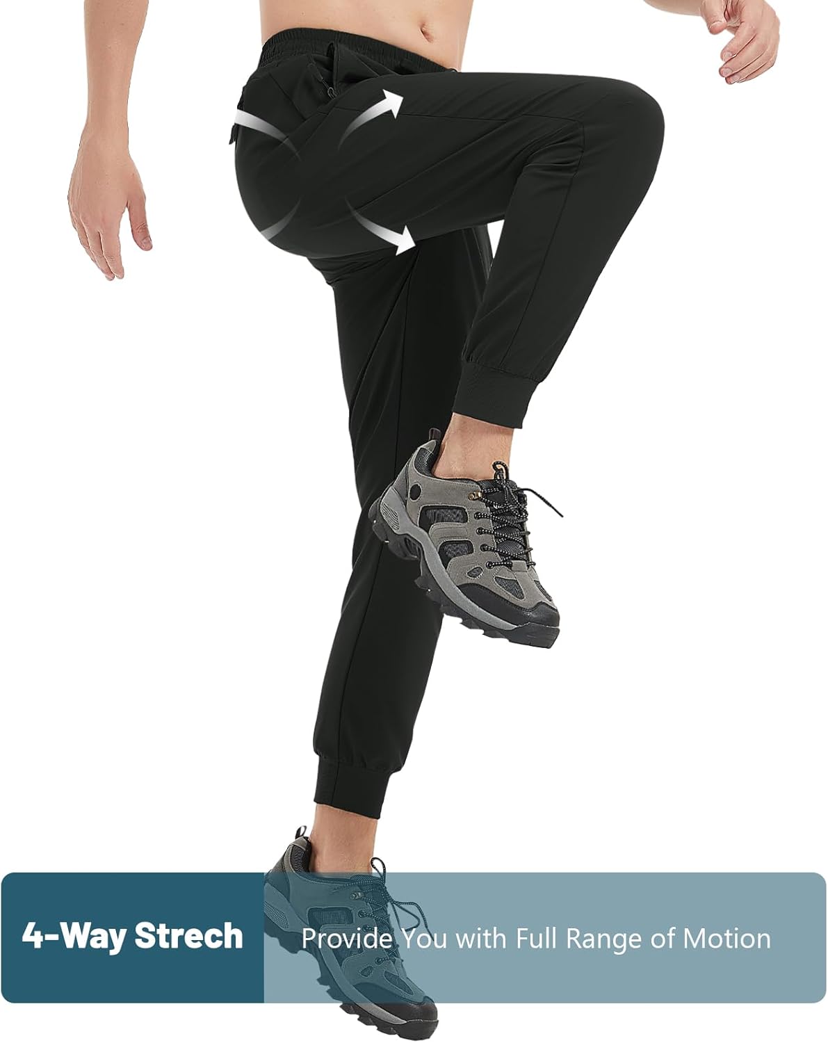 MAGNIVIT Men's Joggers with Zipper Pockets Lightweight Athletic Sweatpants Water Repellent Track Pants for Men Workout