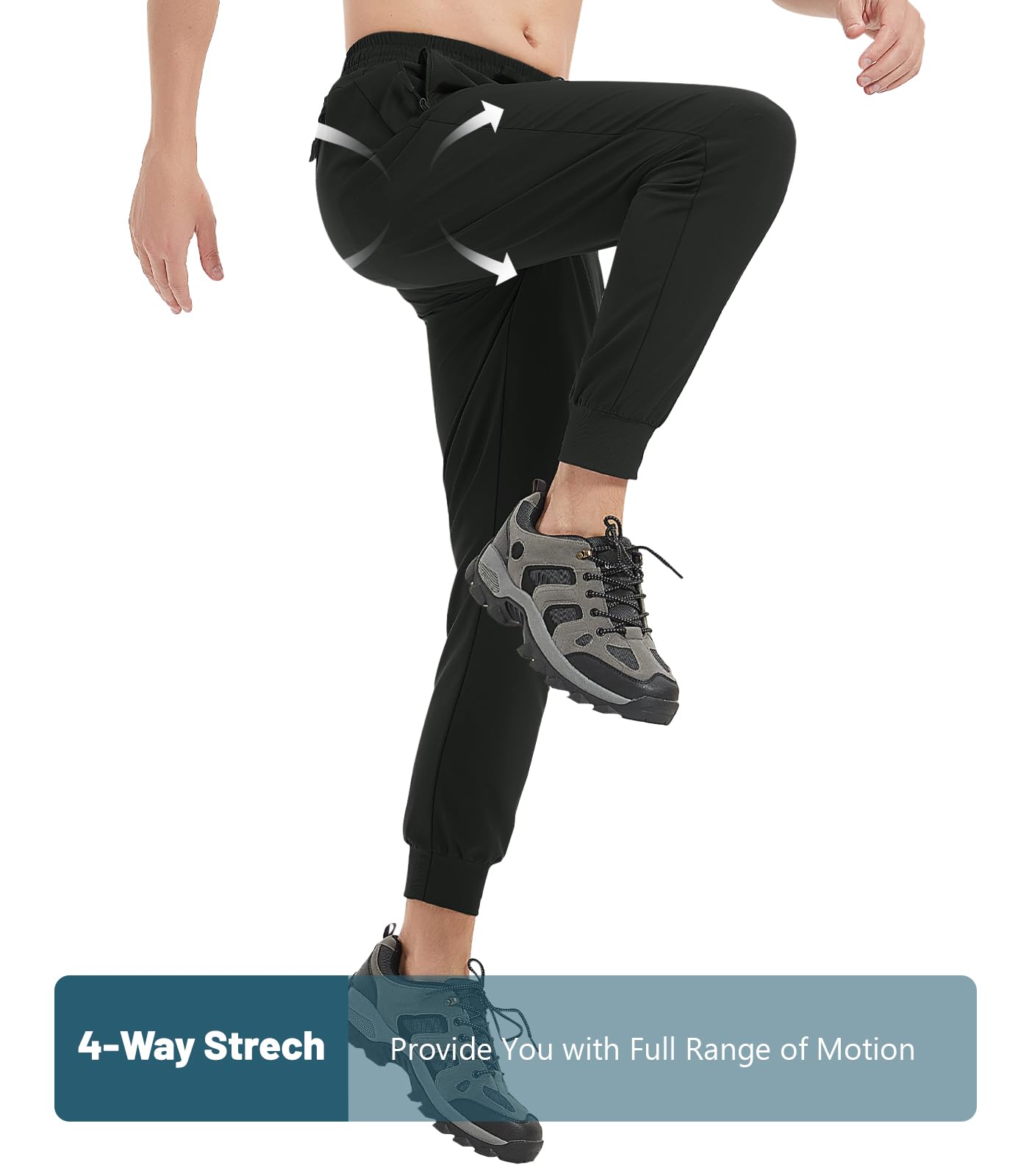 MAGNIVIT Men's Joggers with Zipper Pockets Lightweight Athletic Sweatpants Water Repellent Track Pants for Men Workout