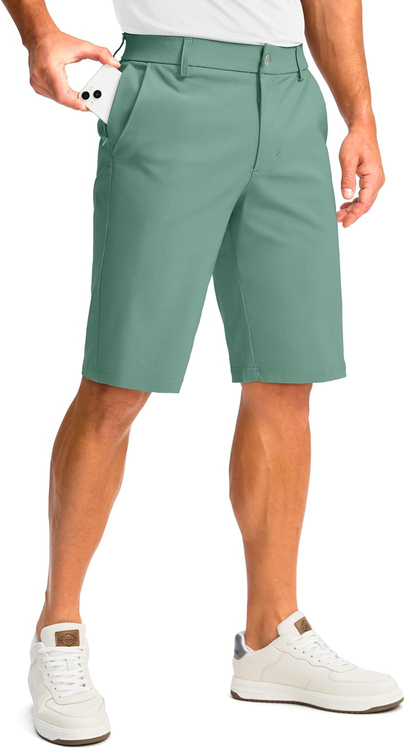 Men's Golf Shorts with 5 Pockets 11" Inseam Stretch Quick Dry Casual Work Dress Shorts for Men