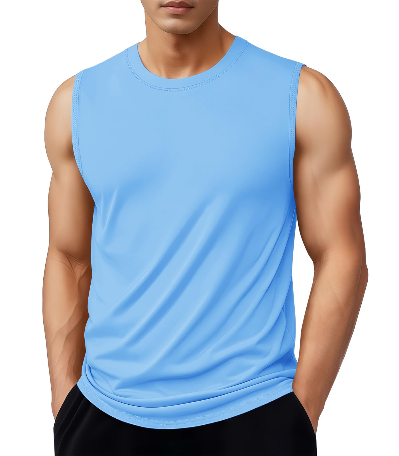 MAGNIVIT Men's Cotton Tank Tops Workout Gym Moisture Wicking T Shirts Muscle Athletic Sleeveless Top