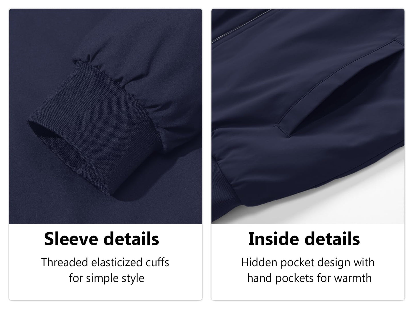 MAGNIVIT Men's Winter Bomber Jacket Windproof Warm Full Zipper Outer Wear Casual Flight Jacket Coat with Pockets