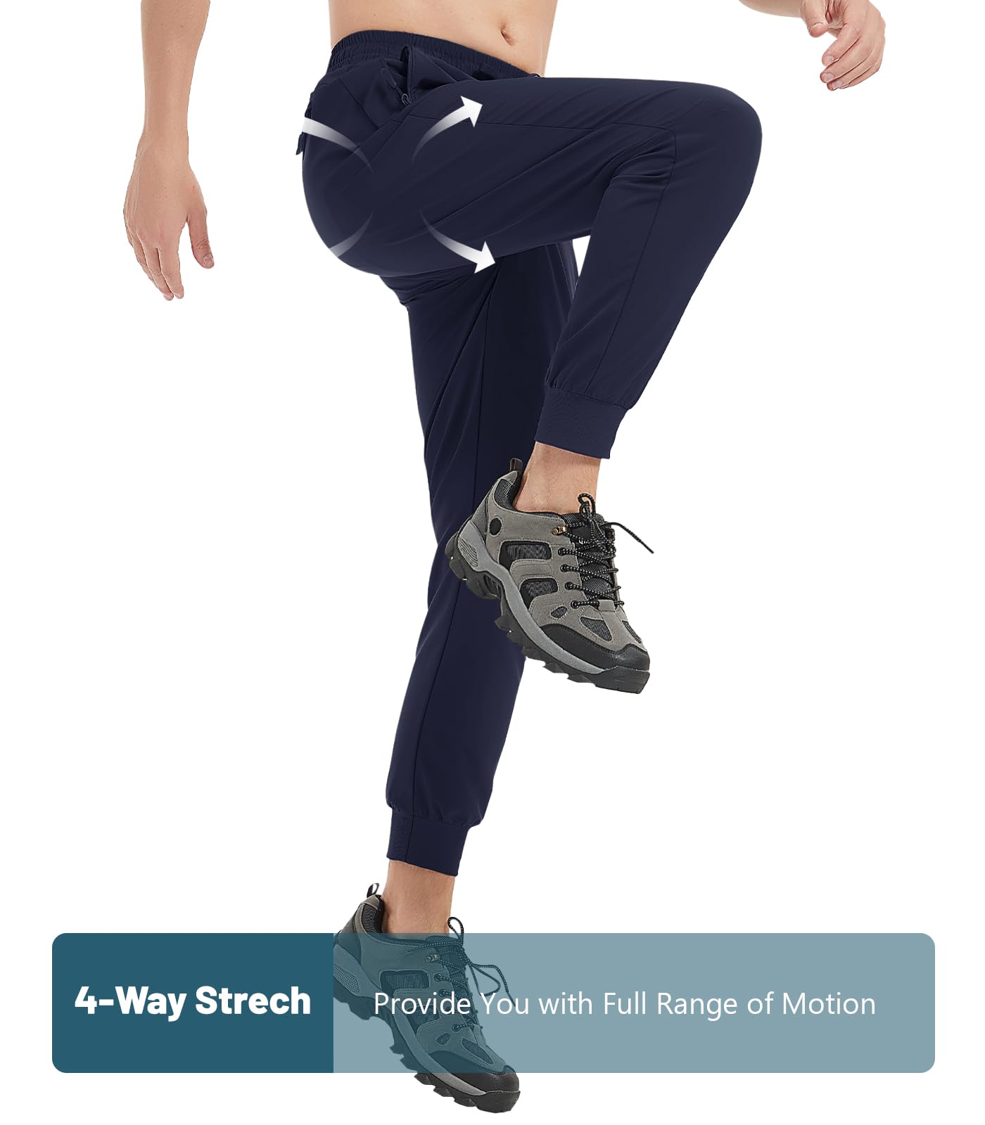 MAGNIVIT Men's Joggers with Zipper Pockets Lightweight Athletic Sweatpants Water Repellent Track Pants for Men Workout