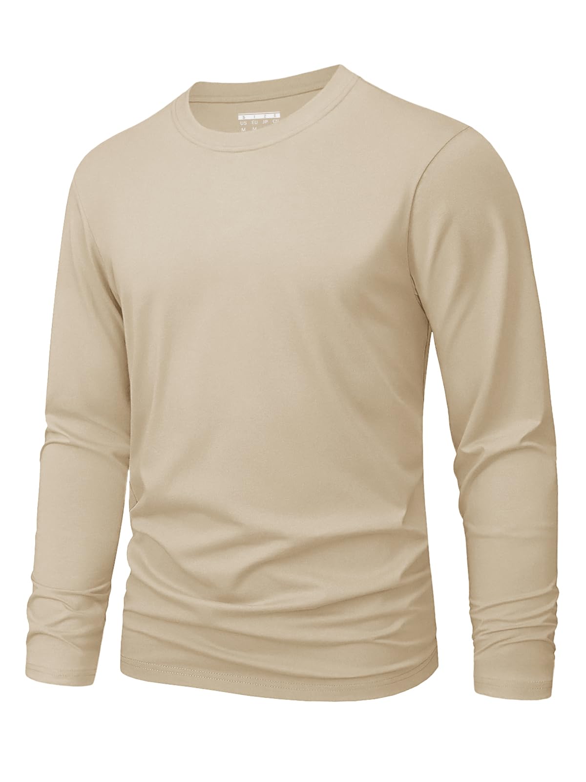 MAGNIVIT Men's Long Sleeve Shirts Cotton T-Shirt Crew Neck Midweight Tees Classic Basic Casual Tops Plain Soft Shirt