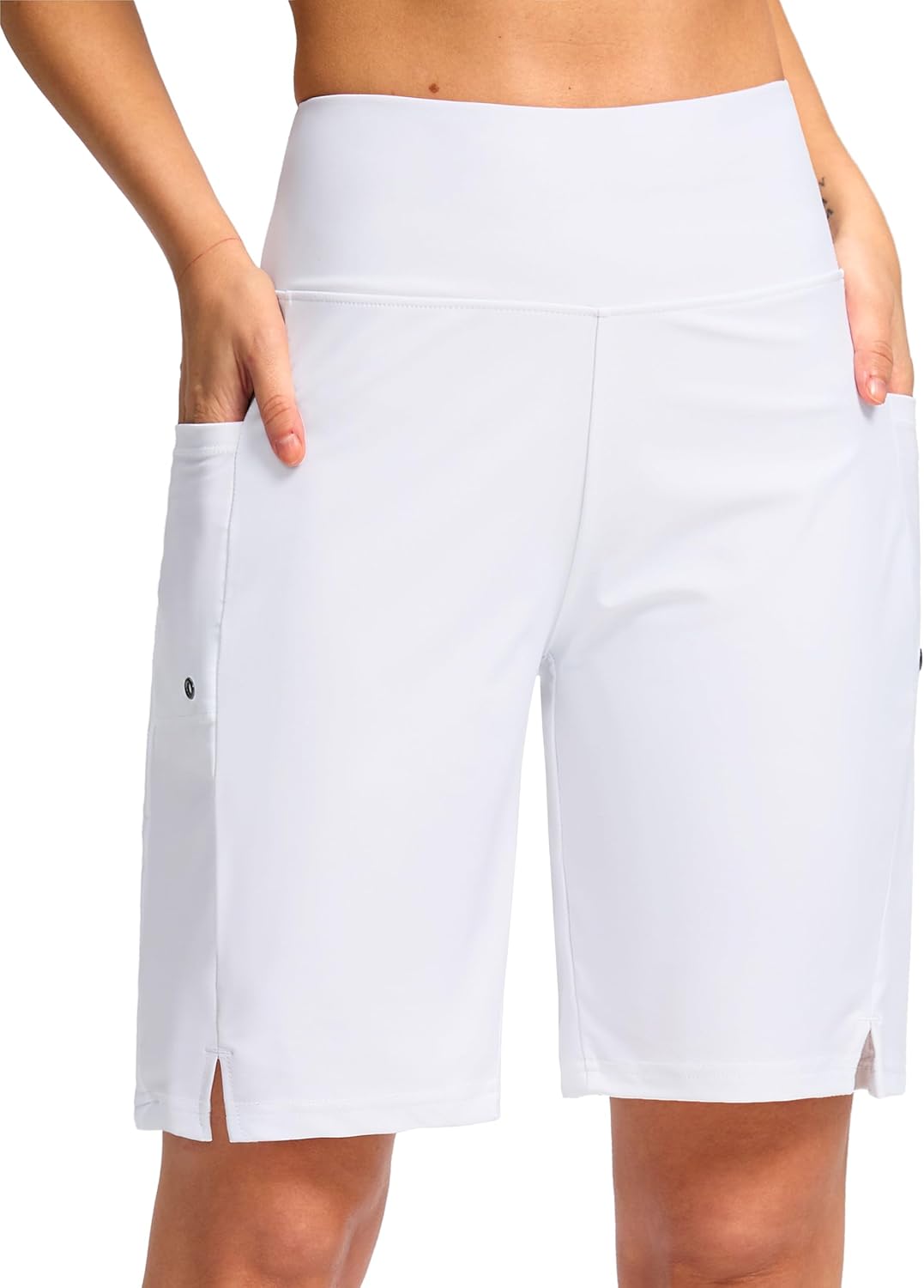 G Gradual Women's 9" Long Swim Board Shorts with Pockets High Waisted Knee Length Beach Swimming Shorts for Women with Liner