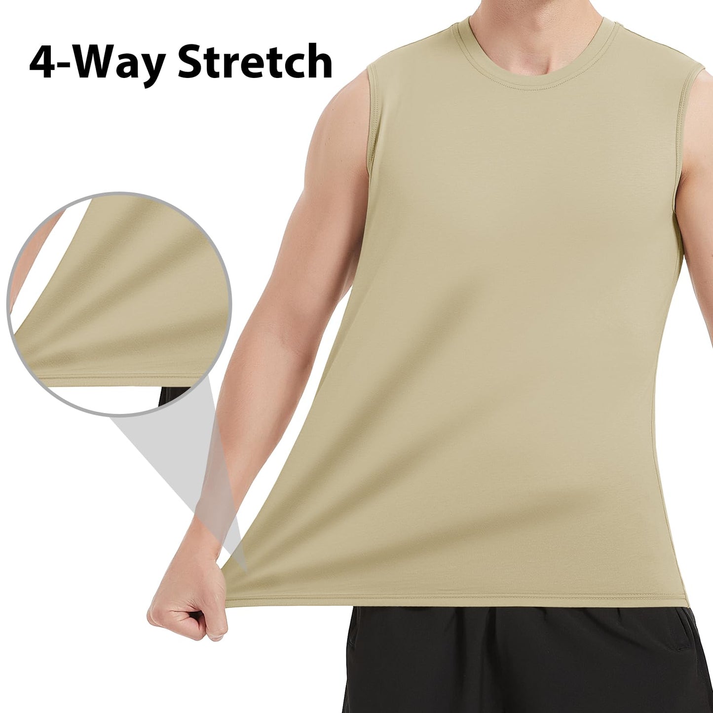 MAGNIVIT Men's Cotton Tank Tops Workout Gym Moisture Wicking T Shirts Muscle Athletic Sleeveless Top