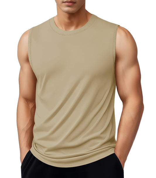 MAGNIVIT Men's Cotton Tank Tops Workout Gym Moisture Wicking T Shirts Muscle Athletic Sleeveless Top