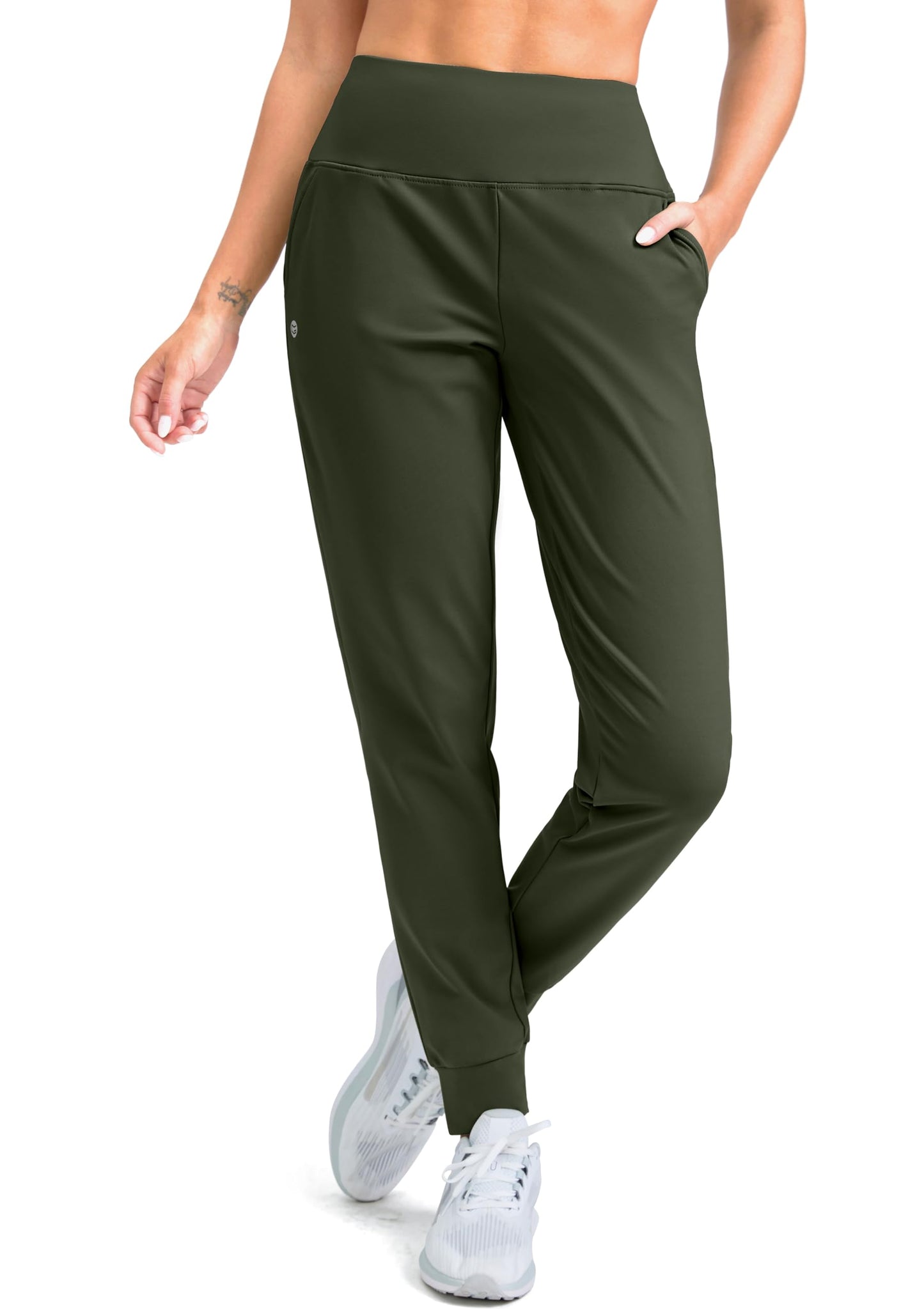G Gradual Women's Fleece Lined Joggers High Waisted Water Resistant Thermal Hiking Pants Cold Weather Sweatpants with Pockets