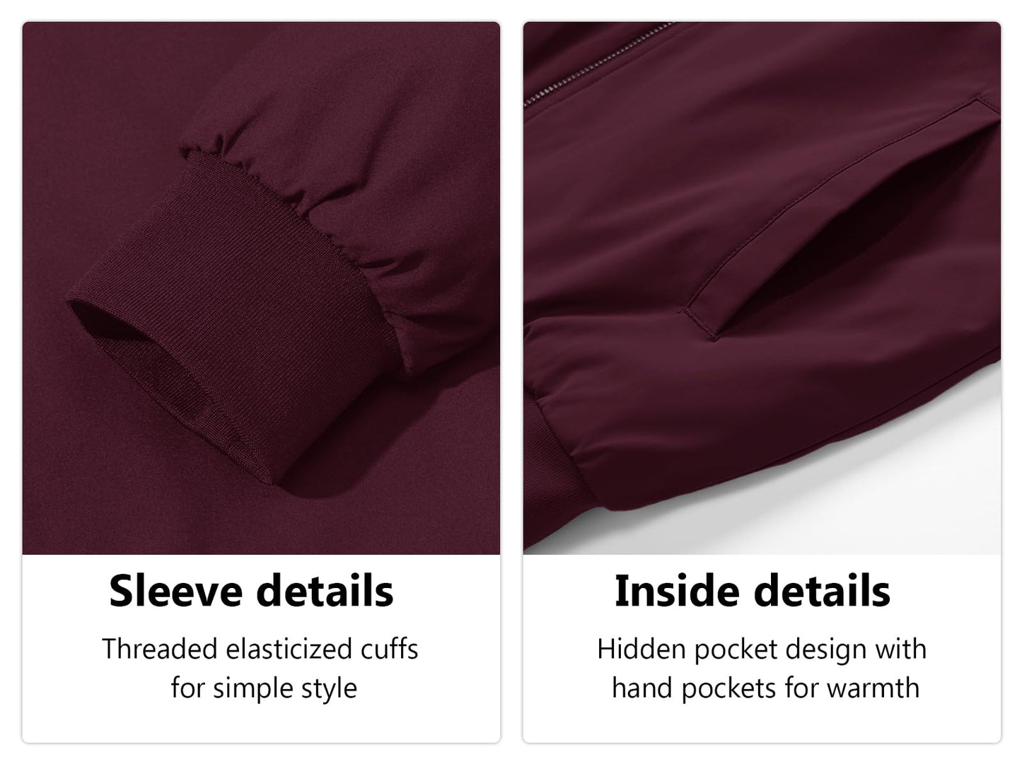 MAGNIVIT Men's Winter Bomber Jacket Windproof Warm Full Zipper Outer Wear Casual Flight Jacket Coat with Pockets