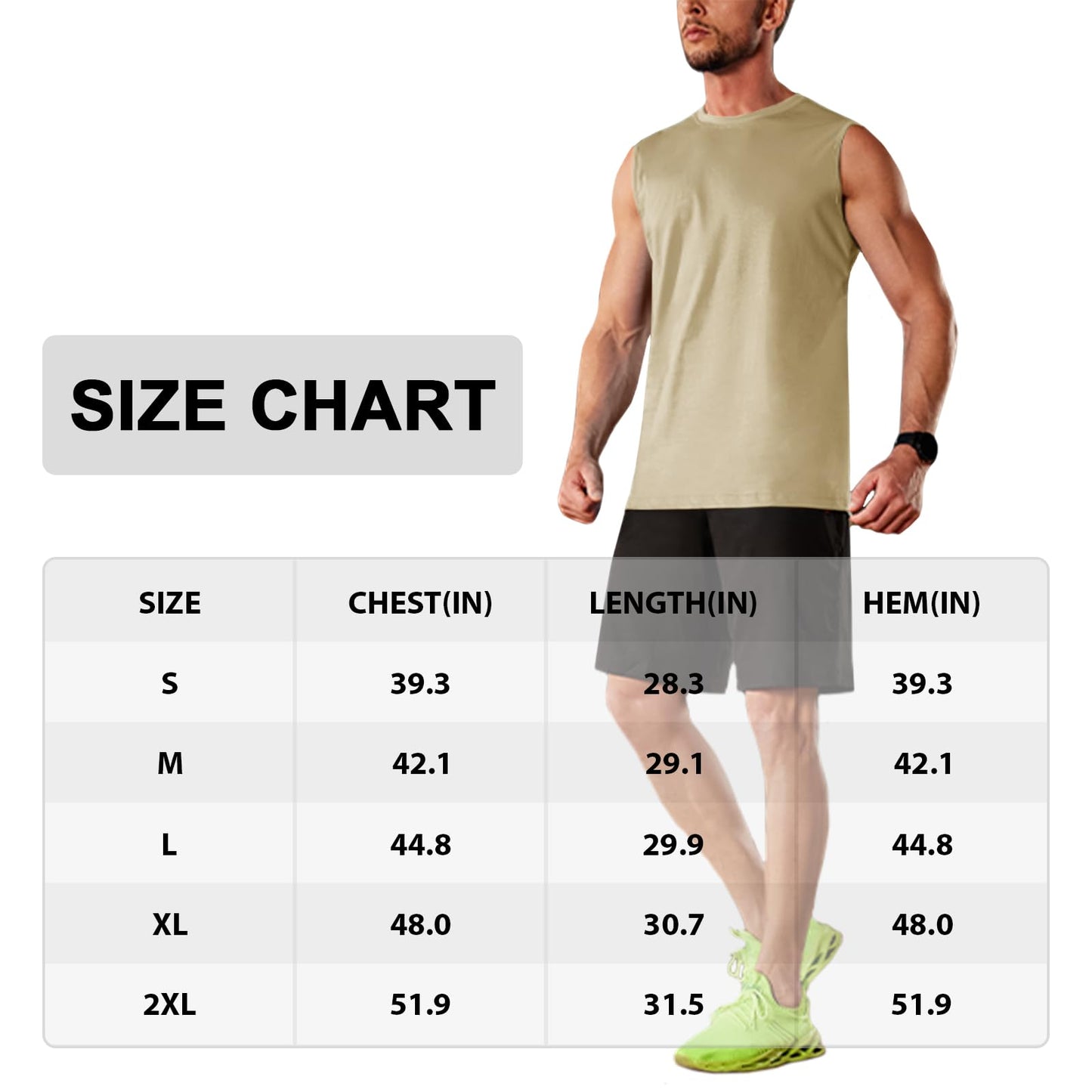 MAGNIVIT Men's Cotton Tank Tops Workout Gym Moisture Wicking T Shirts Muscle Athletic Sleeveless Top