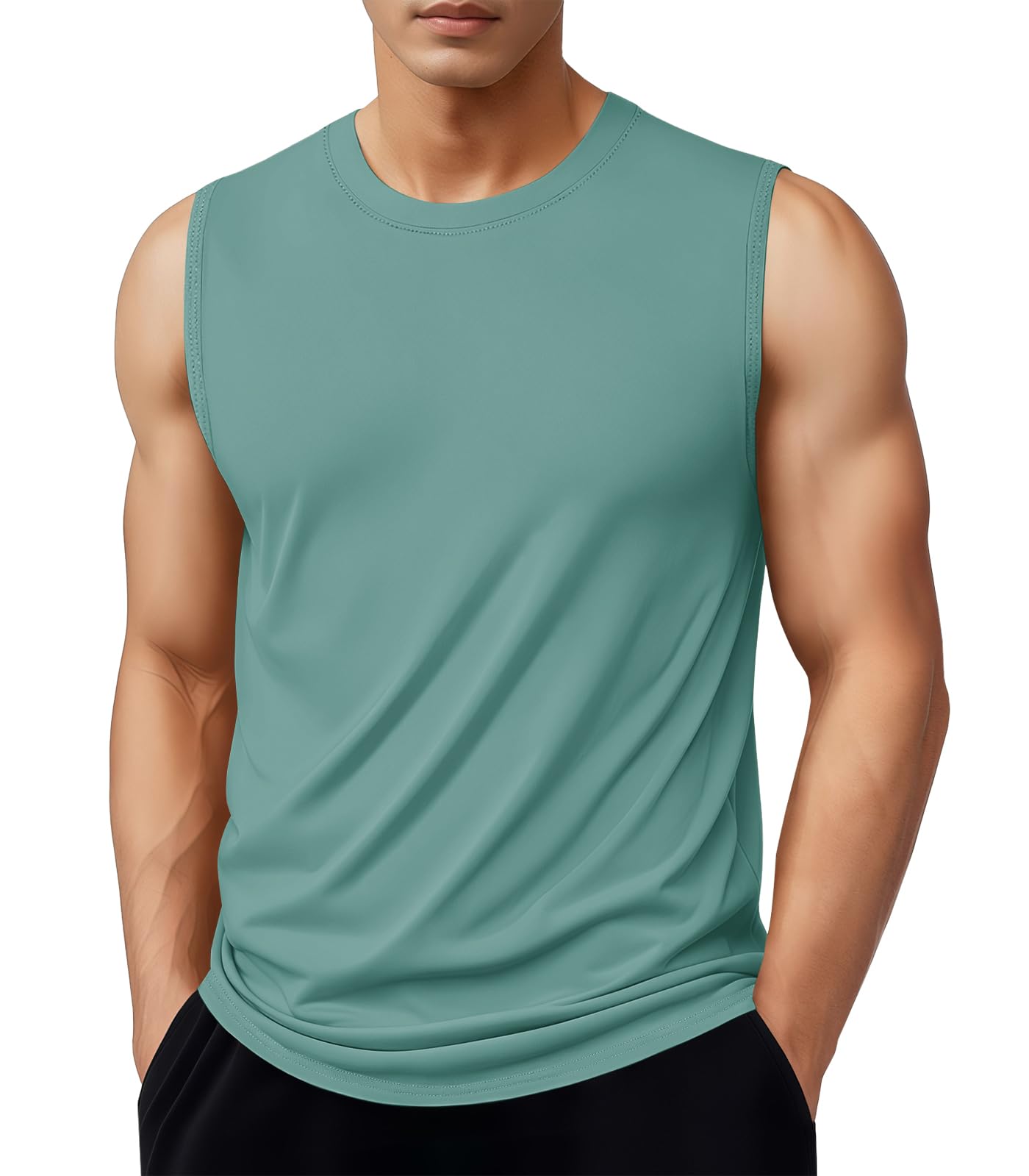 MAGNIVIT Men's Cotton Tank Tops Workout Gym Moisture Wicking T Shirts Muscle Athletic Sleeveless Top