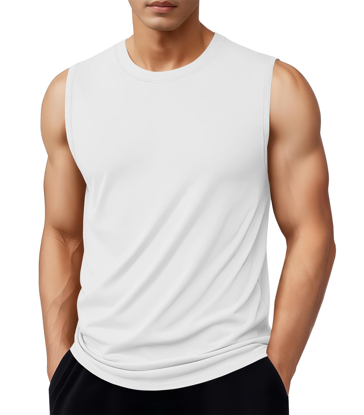 MAGNIVIT Men's Cotton Tank Tops Workout Gym Moisture Wicking T Shirts Muscle Athletic Sleeveless Top