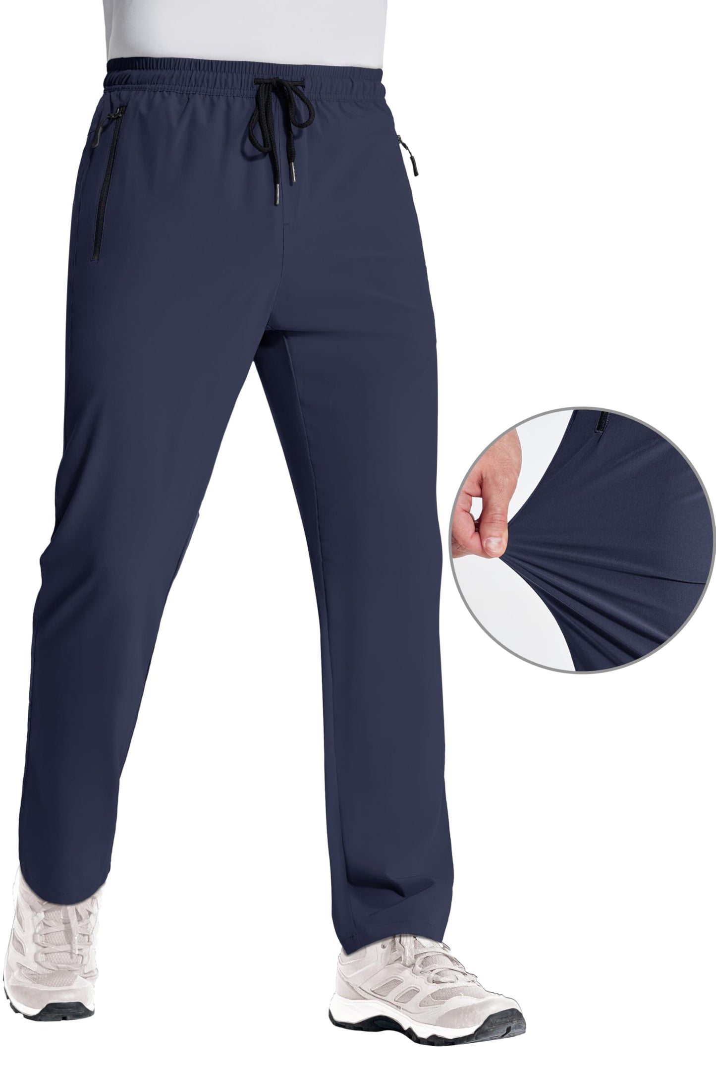 MAGNIVIT Men's Sweatpants with Zipper Pocket Lightweight Quick Dry Athletic Pants Elastic Waist Casual Jogger Gym Hiking Pant